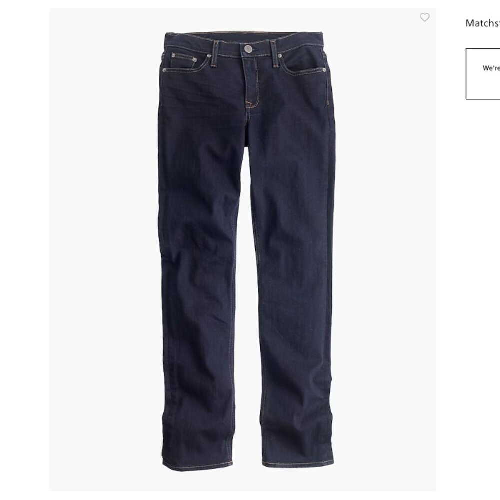 BNWT JCREW Matchstick Jeans in Classic Rinse in Size 26